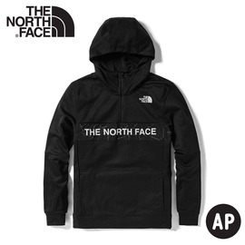 【The North Face 男 LOGO半襟刷毛帽T《黑》】4U5K/保暖休閒大學T/連帽上衣/休閒長袖
