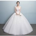 【曼妮婚紗禮服】3件免郵~新款婚紗禮服 韓式V領雙肩齊地顯瘦新娘婚紗禮服~A258