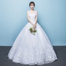 【曼妮婚紗禮服】3件免郵~新款婚紗禮服 韓版V領雙肩齊地新娘婚紗禮服~A403