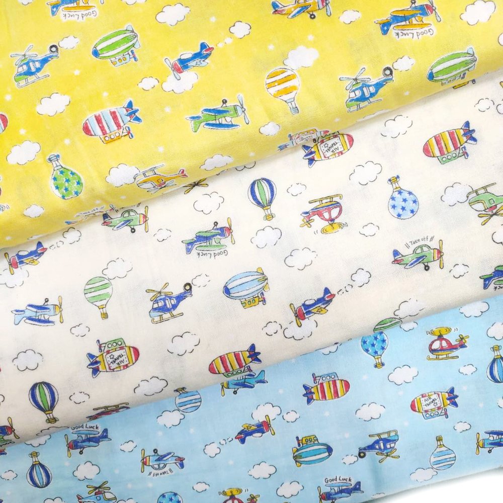 【作口罩必備】日本進口〈二重紗〉飛行工具系列 布料 共3色 手工DIY 拼布材料(嬰兒、小孩、親膚)