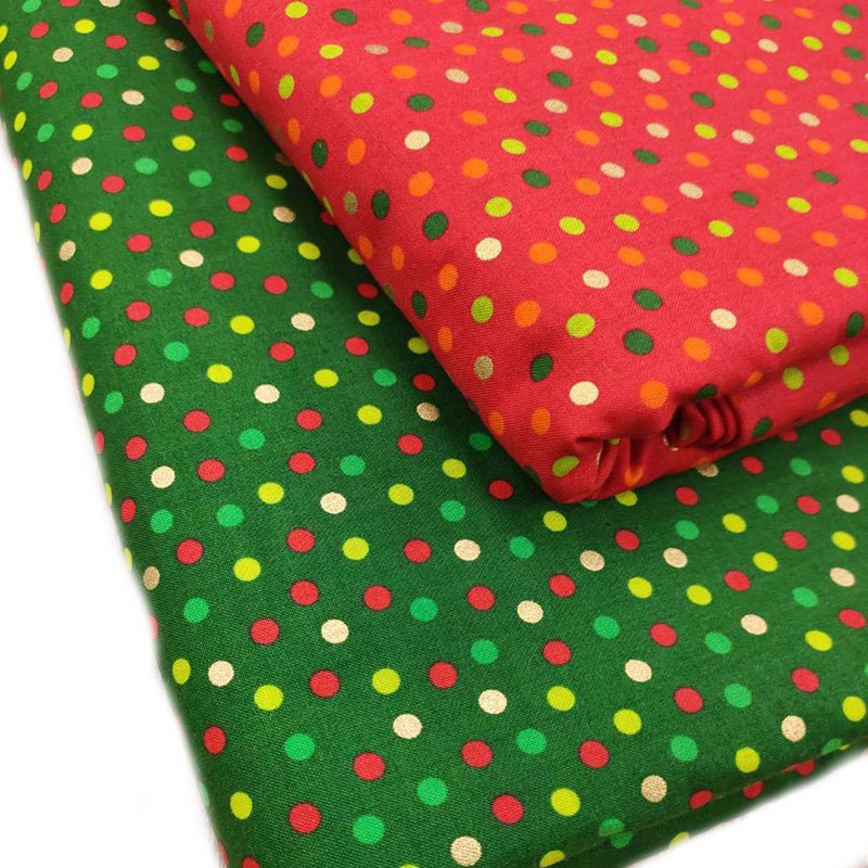【作口罩必備】日本進口〈棉布〉聖誕節 聖誕系列-燙金點點 紅/綠 兩色 布料 手工DIY 材料
