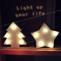 ☆Idalza☆ 台灣現貨 韓國 LED 暖光 創意 星星 松樹 木質 小夜燈 北歐風 立燈 裝飾燈 聖誕燈