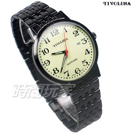 TIVOLINA 個性對比 數字時刻 防水錶 男錶 日期顯示窗 IP黑電鍍 MAK7001NA