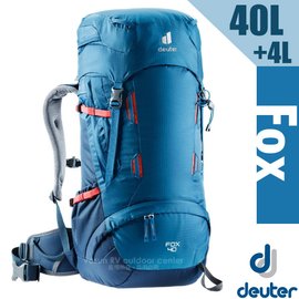 【德國 Deuter】Fox 40+4L 專業輕量拔熱透氣背包(大容量設計+Vari Quick速調肩帶系統).適健行登山.自助旅行_3611221 藍/深藍