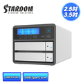 STARDOM SR2-B31A (銀色) 3.5吋/2.5吋 USB3.2 2bay 磁碟陣列設備