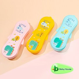 [ Baby House ] 韓國可愛小恐龍筷子收納盒/湯匙收納盒
