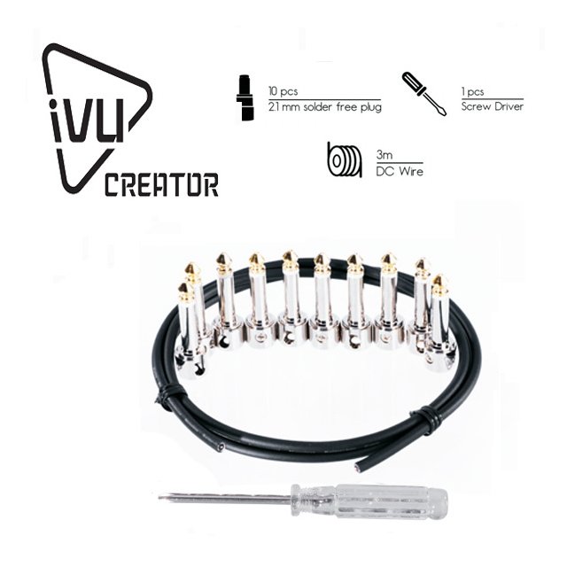 ☆唐尼樂器︵☆ IVU CREATOR POK-02 免焊接 單顆效果器短導線組(3米線/L頭10個)