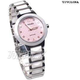 TIVOLINA 粉紅佳人 菱格紋 鑽錶 陶瓷錶 防水錶 藍寶石水晶鏡面 女錶 粉紅色 BAW3723PP