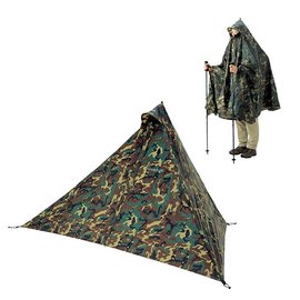 ├登山樂┤日本mont-bell Camouflage watch tencho 披風式雨衣 # 1322003