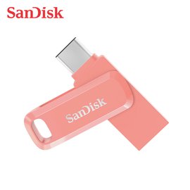SanDisk Ultra GO 64GB 蜜桃橘 TYPE-C USB 3.1 雙用 OTG 旋轉隨身碟 (SD-DDC3-PC-64G)