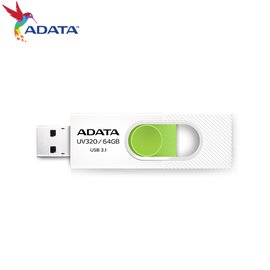 【原廠公司貨】ADATA 威剛 UV320 清新白/綠 64GB USB3.1 高速隨身碟 (AD-UV320W-64G)