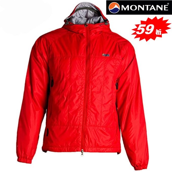 【台灣黑熊】英國 MONTANE Prism Jacket 男款 連帽保暖夾克 保暖防風外套 中層保暖衣/ 艷紅