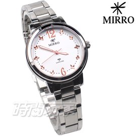 MIRRO 米羅 星光閃耀 完美呈現 不鏽鋼鐵帶 藍寶石水晶鏡面 女錶 白色 6998L白