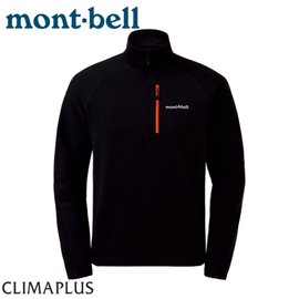 【Mont-Bell 日本 男 TRAIL ACTION PULLOVER 半門襟《炭黑》】1106632/刷毛衣/中層衣