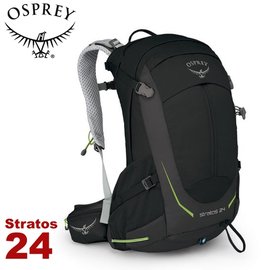 【OSPREY 美國 Stratos 24 登山背包《黑》24L】雙肩背包/後背包/登山/健行/旅行