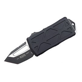 Microtech Exocet黑鋁柄OTF錢夾彈簧刀(雙色Tanto刃 - CTS-204P鋼) -#MT 158-1T