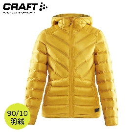 【CRAFT 瑞典 女 輕量羽絨連帽外套《橘黃》】1908007/羽絨衣/保暖外套/羽絨外套