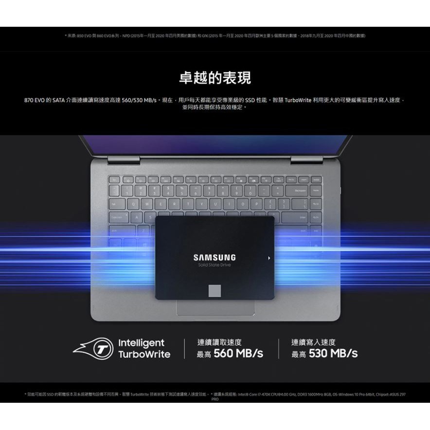 Samsung 870 EVO 500GB 2.5吋SATAIII SSD固態硬碟(MZ-77E500BW) - 輝煌