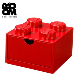丹麥 Room Copenhagen 樂高 LEGO® 樂高 4凸桌上型抽屜收納箱 紅色(40201730)