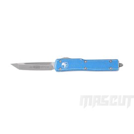 宏均-MICROTECH UTX-70 戰損版 Tanto 石洗刃 藍色柄-OTF 彈簧刀(不二價) / AN-1280/149-10DBL