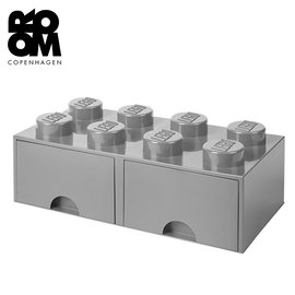 丹麥 Room Copenhagen 樂高 LEGO® 8凸抽屜收納盒 灰色(40061740)