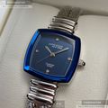 ANNE KLEIN安妮克萊恩女錶,編號AN00637,22mm銀方形精鋼錶殼,寶藍色簡約錶面,銀色精鋼錶帶款,璀璨耀眼!