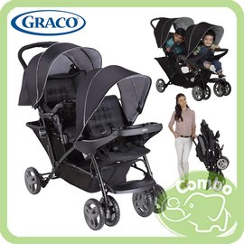 GRACO Stadium Duo 雙人前後座嬰幼兒手推車 城市雙人行雙寶推車 探險黑
