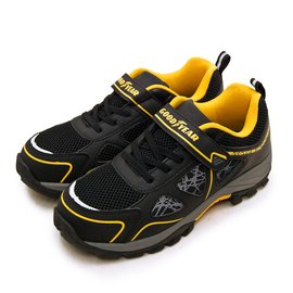 【GOOD YEAR】固特異 透氣鋼頭防護認證安全工作鞋 極光系列 黑灰黃 03940 男