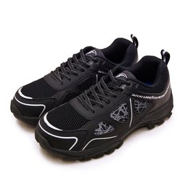 【GOOD YEAR】固特異 透氣鋼頭防護認證安全工作鞋 極光系列 黑銀 03960 男