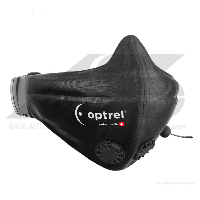 【瑞士變色龍optrel】swiss air專用 TH3等級防護呼吸口鼻遮護罩(黑) 4160.500