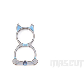 宏均-WE Cat 藍色6AL-4V鈦製貓型項鍊吊飾 附不鏽鋼鍊條-侍酒開瓶器 / AN-WE #A-07C