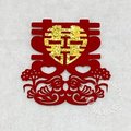 紅絨金囍字造型貼紙(鴛鴦-2入) No.50170311