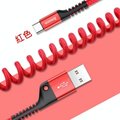 【BASEUS】倍思 安卓 Type-C超耐用彈簧充電數據線 紅色