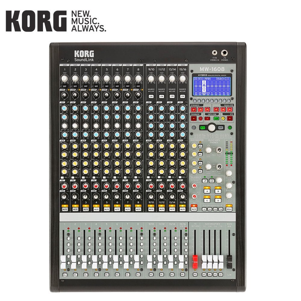 [NEW]KORG MW-1608 類比混音器 Mixer，帶數位效果器 ((16軌))