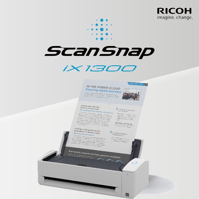 ★公司貨一年保固★RICOH ScanSnap iX1300可攜式Wifi無線掃描器一年保固(白色)