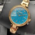 VERSUS VERSACE凡賽斯女錶,編號VV00303,34mm玫瑰金圓形精鋼錶殼,水藍色簡約錶面,玫瑰金色精鋼錶帶款
