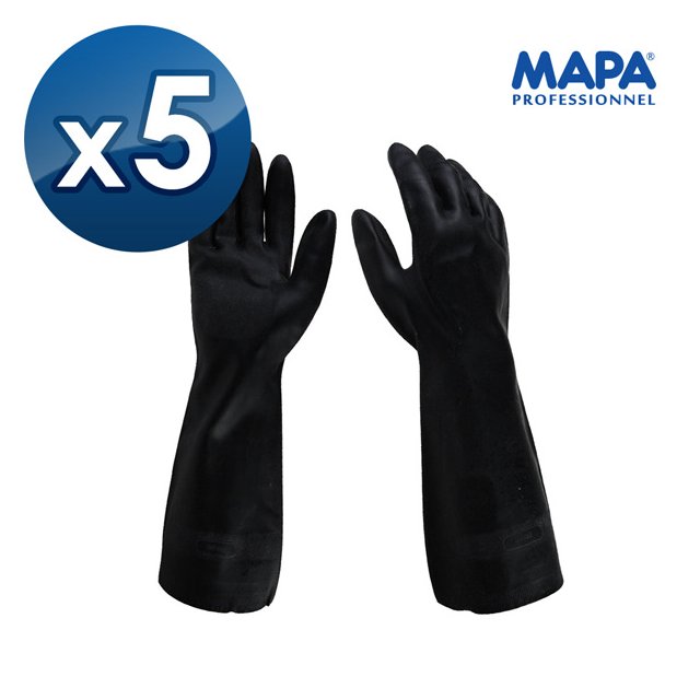 MAPA 耐酸鹼手套 420 耐溶劑手套 工作手套 防油 止滑手套 耐磨 防酸鹼溶劑手套 防微生物手套 5雙