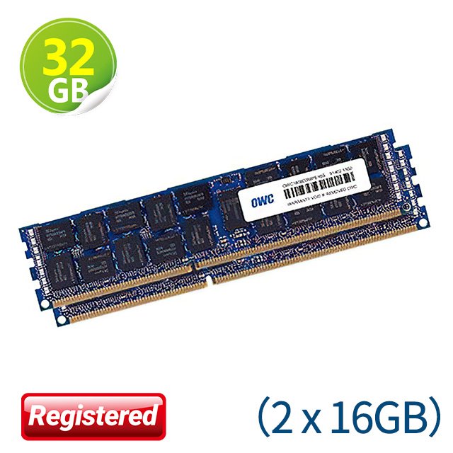 32GB (16GB x2) OWC Memory PC3-14900 DDR3 ECC-REG 1866MHz 適用 Mac Pro 2013 型號