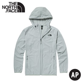 【The North Face 男 防風連帽外套《淺灰》】4U8X/輕薄防曬透氣排汗外套/夾克風衣/連帽外套