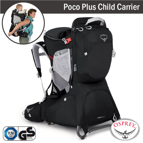 【美國 OSPREY】 Poco Plus Child Carrier 26L  網架式透氣嬰兒背架背包(含全包式遮陽罩).行動嬰兒座椅.健行登山兒童揹架_星耀黑