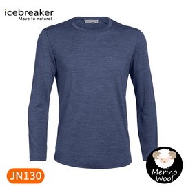 【Icebreaker 男 Cool-Lite 圓領長袖上衣-JN130《亞麻藍》】IB104570/短T/T恤/運動短袖