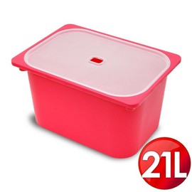 WallyFun 屋麗坊 亮彩儲物收納盒21L (紅)