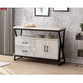 【台北家福】(MX653-3)奧蘿拉白橡色4尺石面碗盤櫃/餐櫃家具