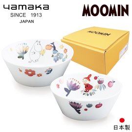 【日本山加yamaka】moomin嚕嚕米彩繪陶瓷碗禮盒2入組 (MM2100-79)