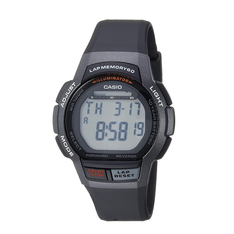 Casio 男錶 WS1000H-1AV Mens Runner Series Black/Grey (Model: WS-1000H ...