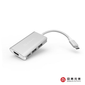 亞果元素 CASA Hub A01m USB 3.1 Type-C 四合一多功能標準集線器 銀