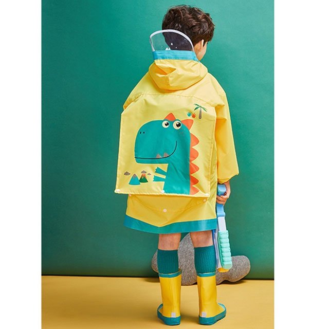 韓國品牌-lemonkid 牛津布造型雨衣-黃色恐龍