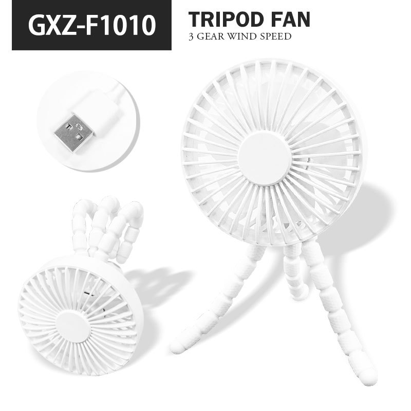 GXZ-F1010章魚三腳架風扇 五葉送風 3檔位風速 低噪音 攜帶外出方便 夾式/手持/台式/手機支架風扇