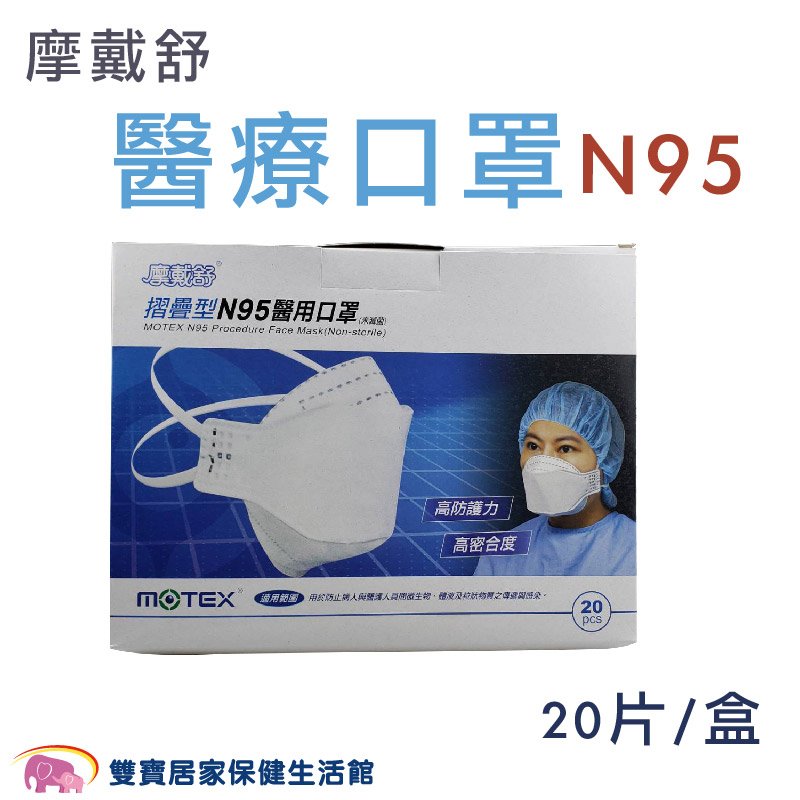 MOTEX 摩戴舒 N95口罩 一盒20入 摩戴舒N95醫用口罩 醫療口罩 摺疊型 台灣製 符合CNS14774標準