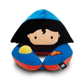 強強滾p-Travelmall｜DC正義聯盟授權兒童專用手動按壓式充氣連帽枕-SUPERMAN超人